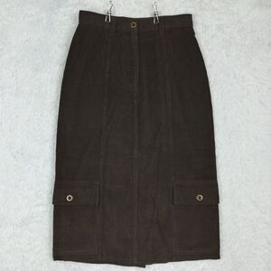 Bagatelle Womens Skirt Corduroy‎ Midi Brown Cargo Pockets A Line 4